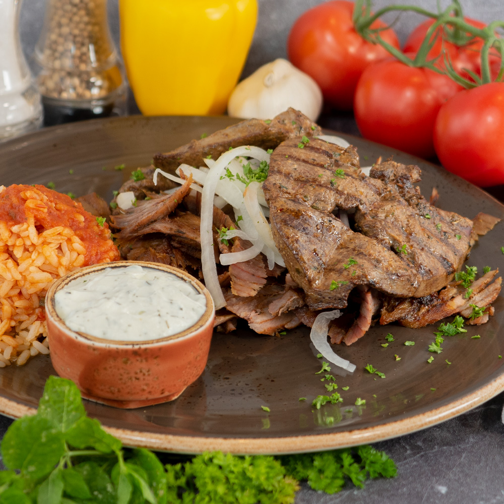 Gyros mit Leber - Beilage: Reis