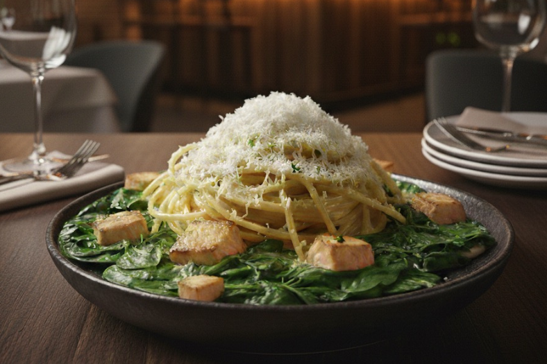 Pasta al Salmone e Spinaci